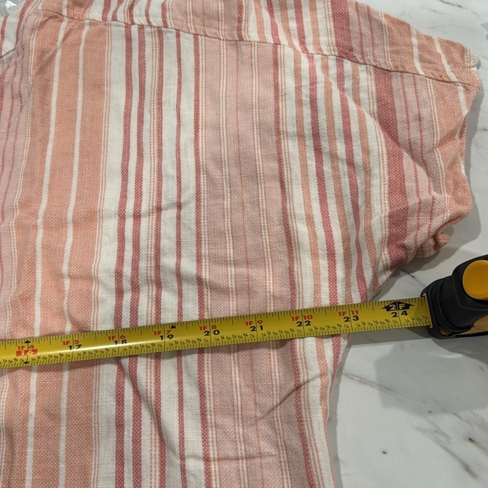 PLUS SIZE Como Vintage Pink and Cream Striped Blouse size XXL - Picture 8 of 9
